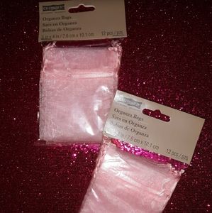 Celebrate It ~ PINK ~Crystal Organza Bags 12 count